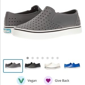Native® Miles slip-on shoe, size 8, grey/white